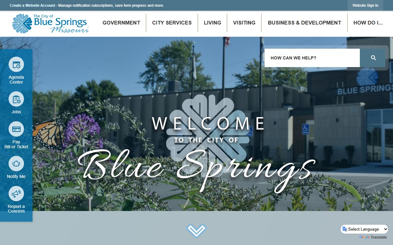 Blue Springs Missouri official website for property tax records