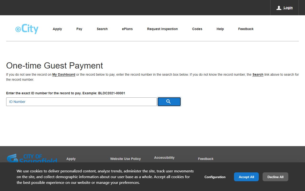 Springfield online payment portal for city fees and property tax records