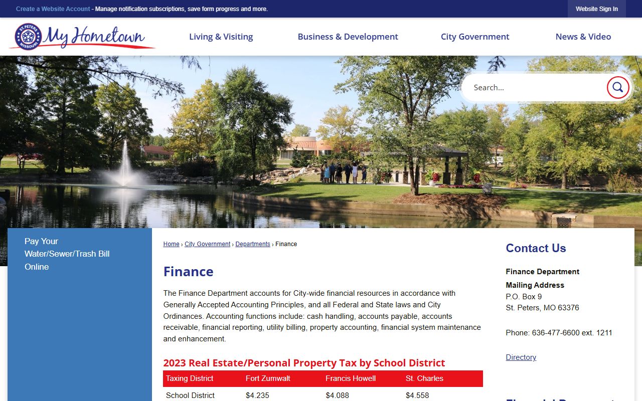 St. Charles area property tax records finance information
