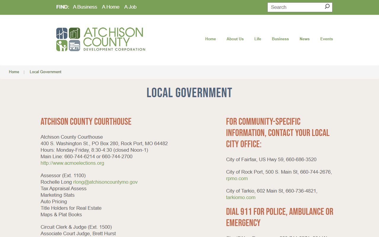 Atchison County local government portal property tax records