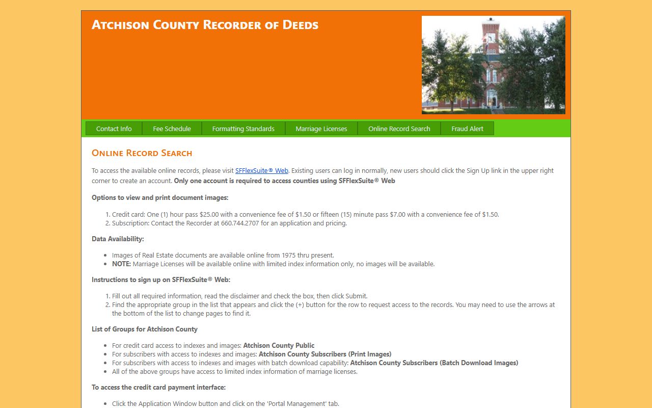 Atchison County recorder of deeds online property tax records