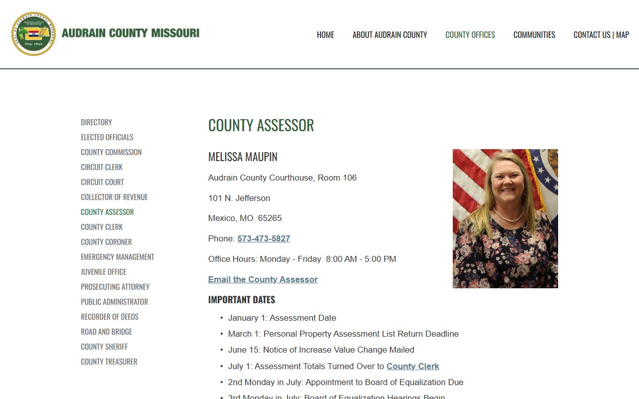 Audrain County assessor office property tax records