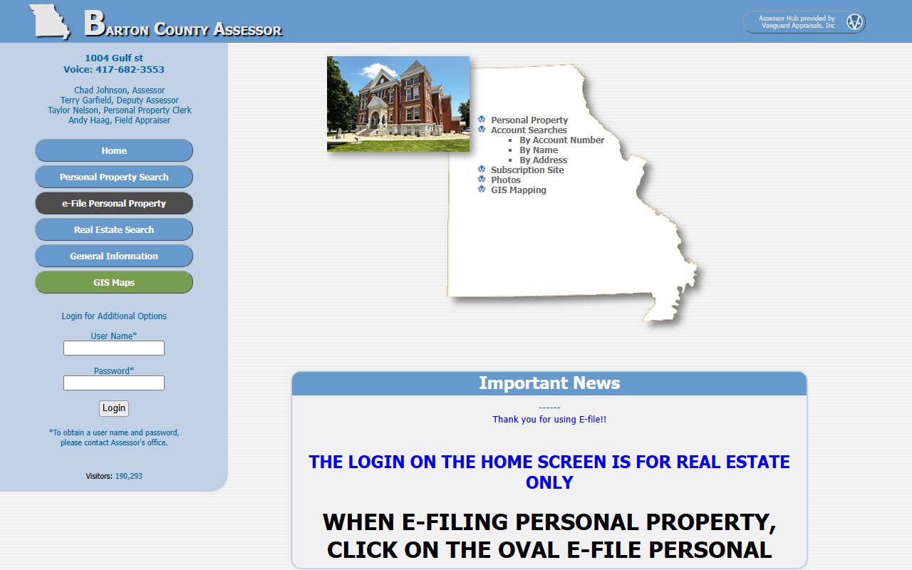Barton County assessor portal property tax records search
