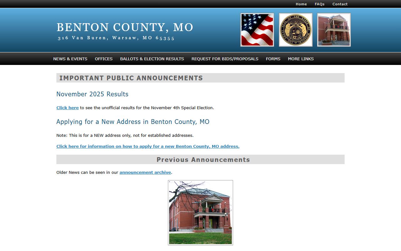 Benton County Missouri official website property tax records