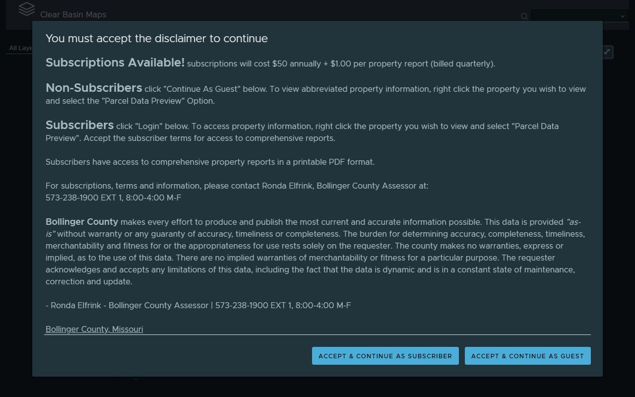 Bollinger County GIS maps property tax records