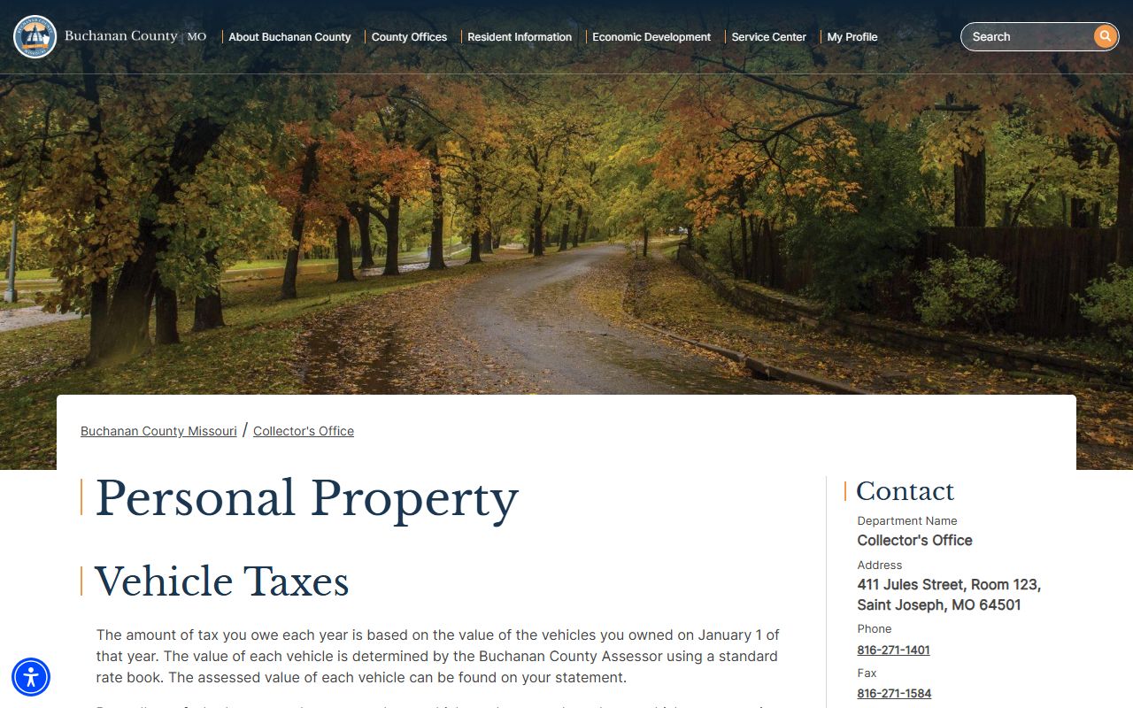 Buchanan County personal property page property tax records