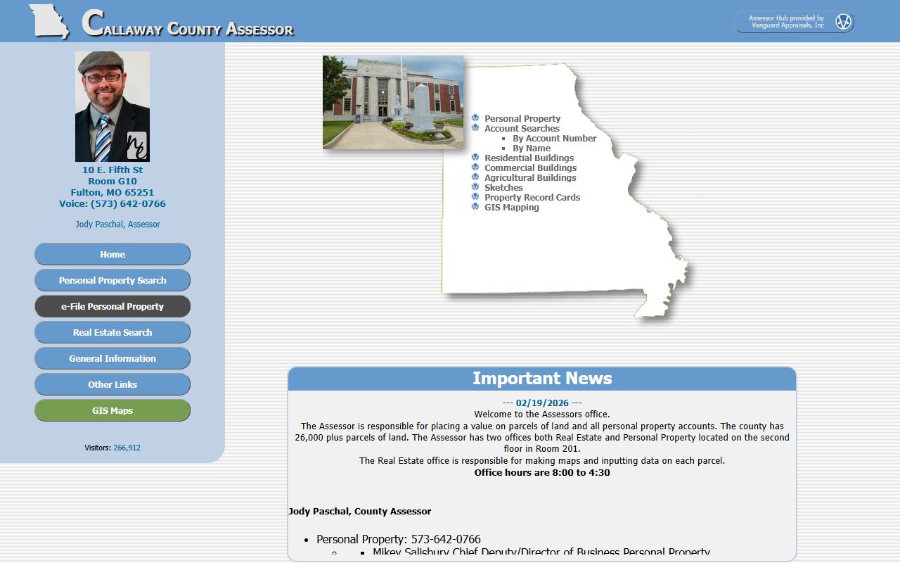 Callaway County Assessor portal for property tax records