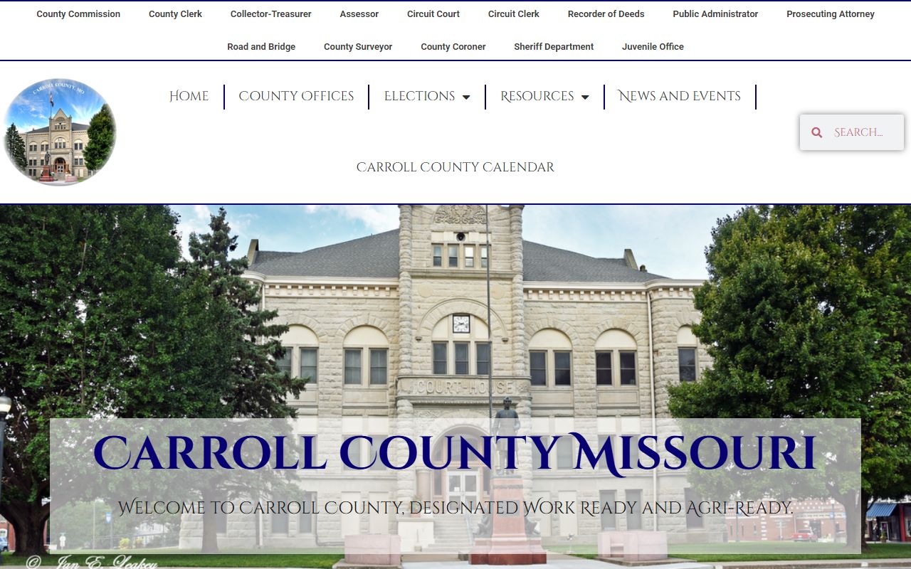 Carroll County Missouri official website for property tax records