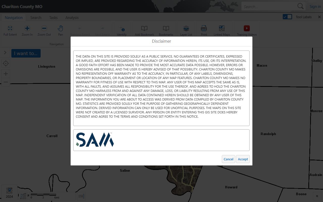 Chariton County Integrity GIS portal for property tax records