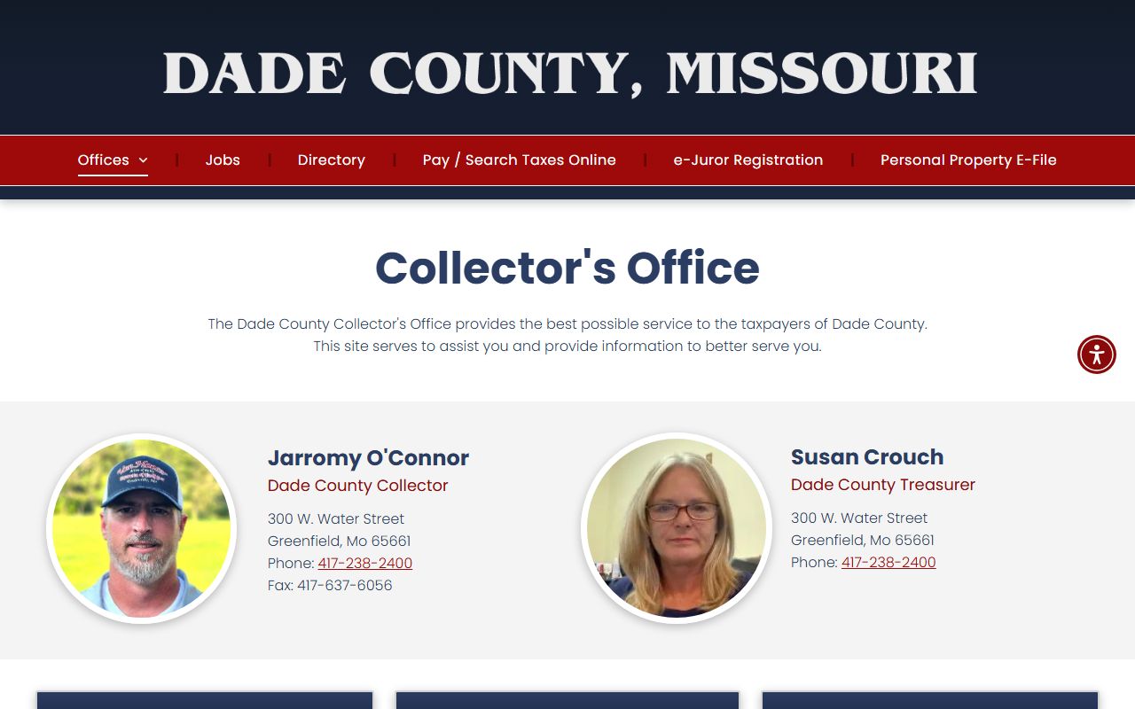 Dade County collector official page for property tax records