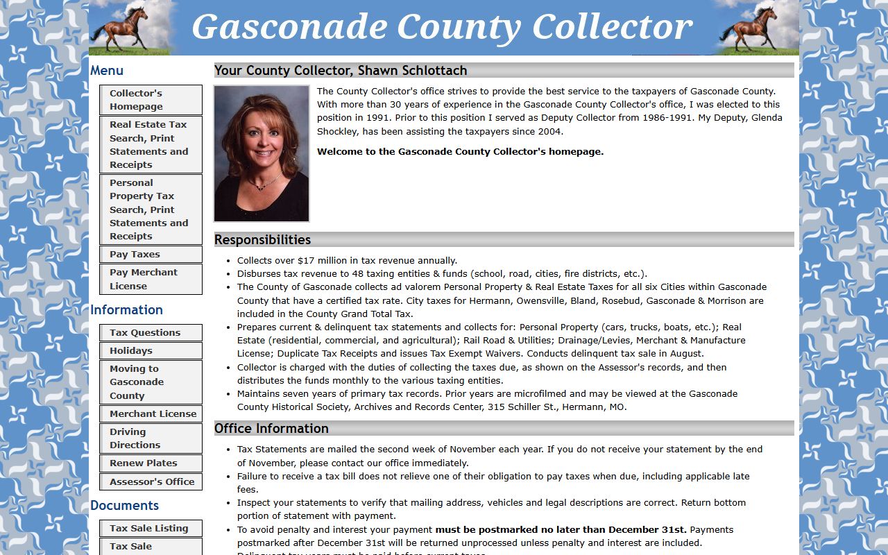 Gasconade County tax payment portal for property tax records