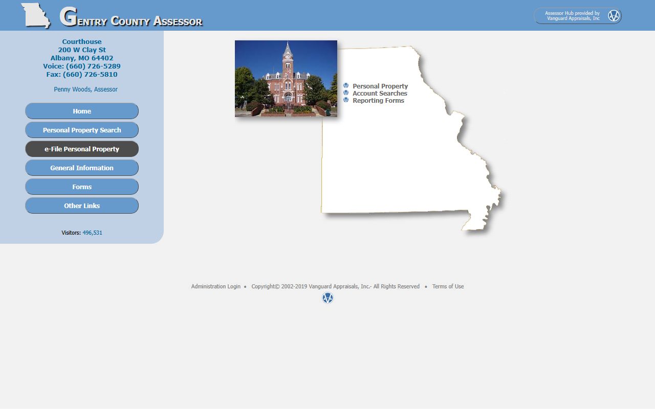 Gentry County Assessor portal for property tax records