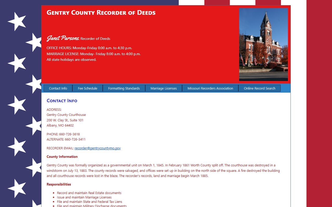 Gentry County Recorder of Deeds for property tax records