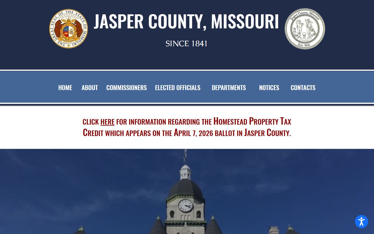 Jasper County Missouri official website for property tax records