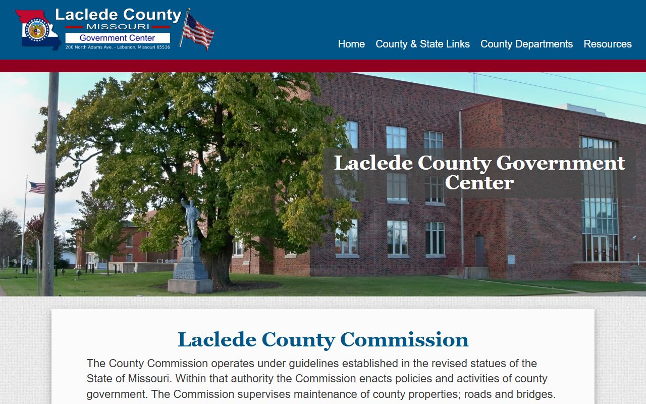 Laclede County departments page for property tax records