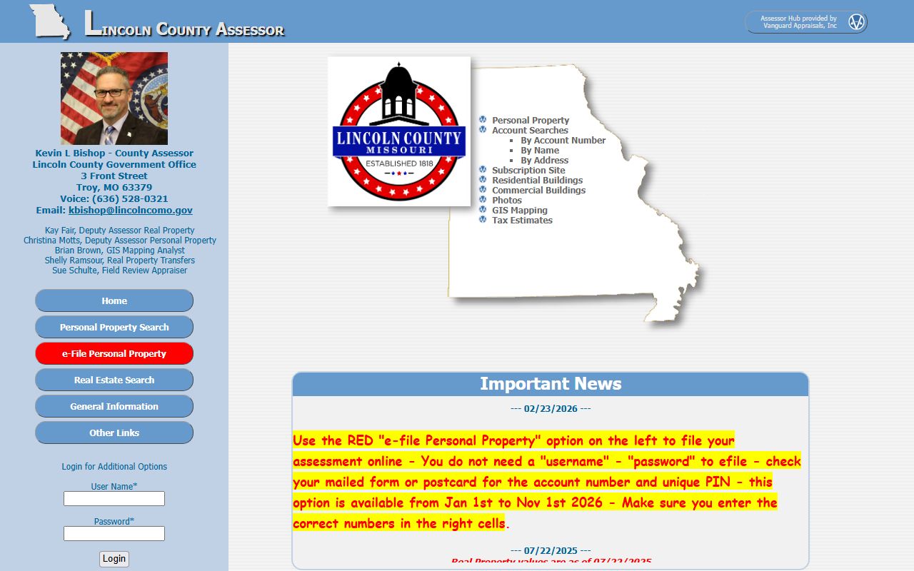 Lincoln County Assessor property tax records portal