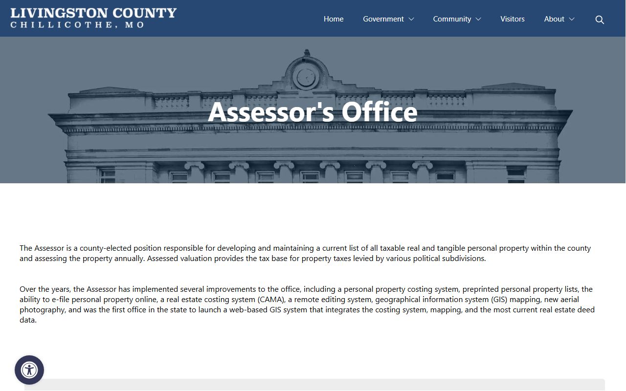 Livingston County Assessor property tax records page