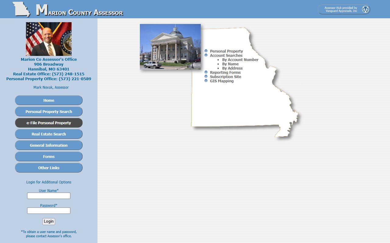 Marion County assessor portal for property tax records