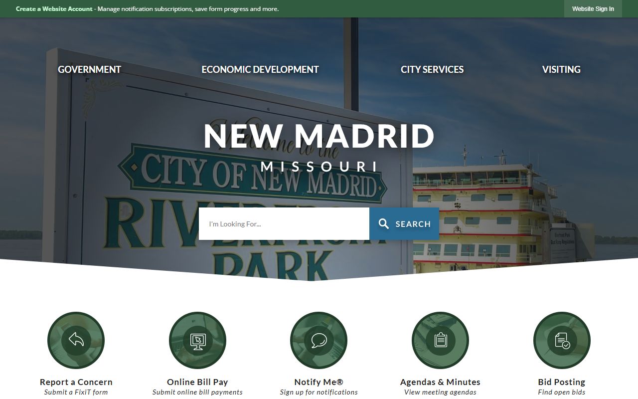 New Madrid County official website for property tax records