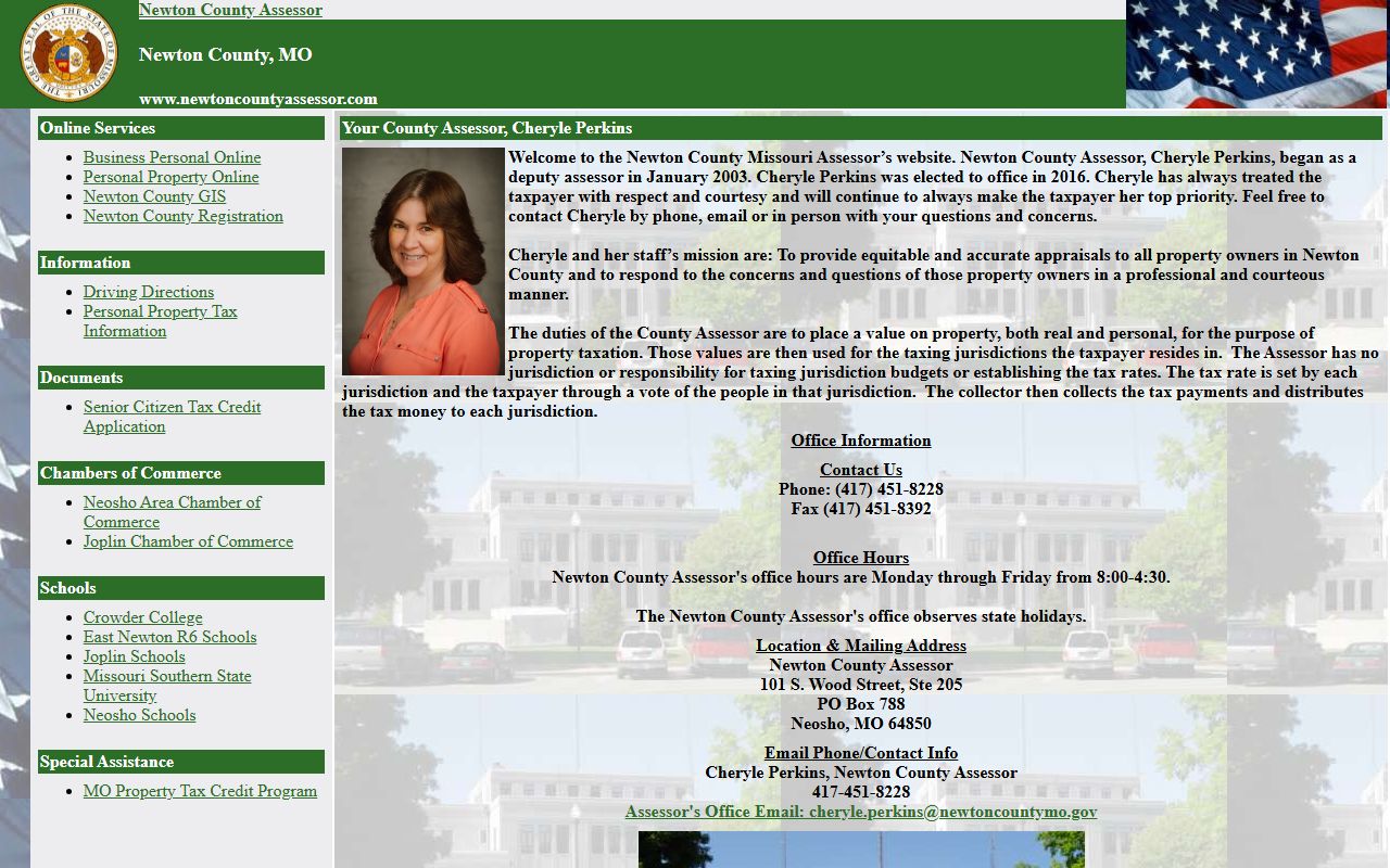 Newton County Assessor's Office for property tax records