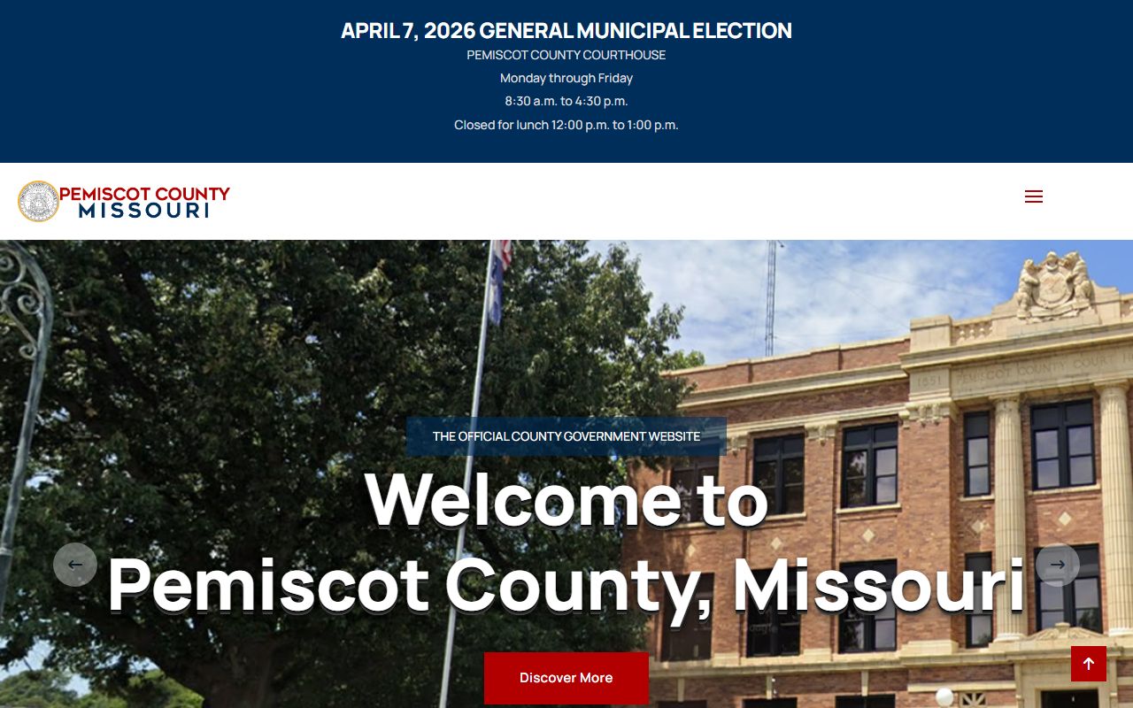 Pemiscot County Missouri official website for property tax records