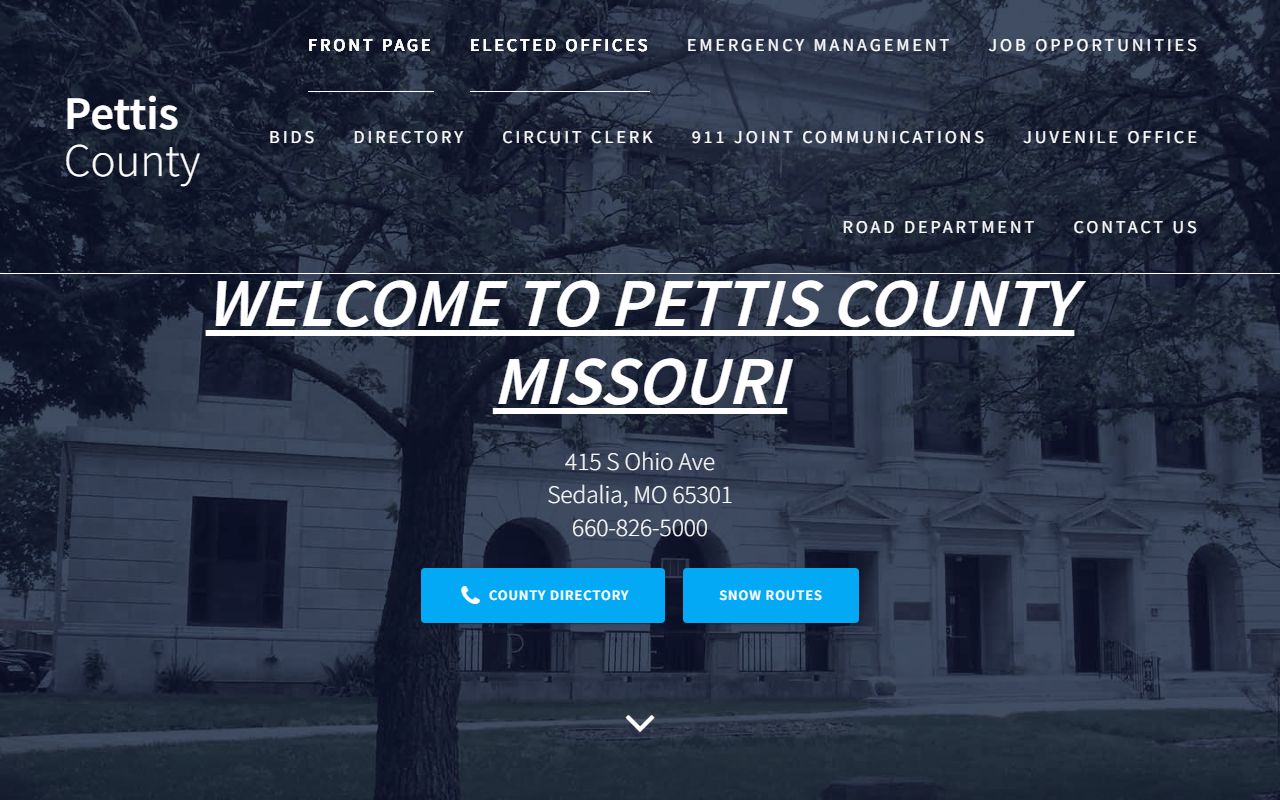 Pettis County Missouri official website property tax records