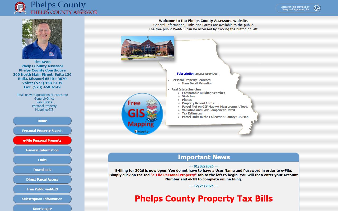 Phelps County Assessor property tax records portal