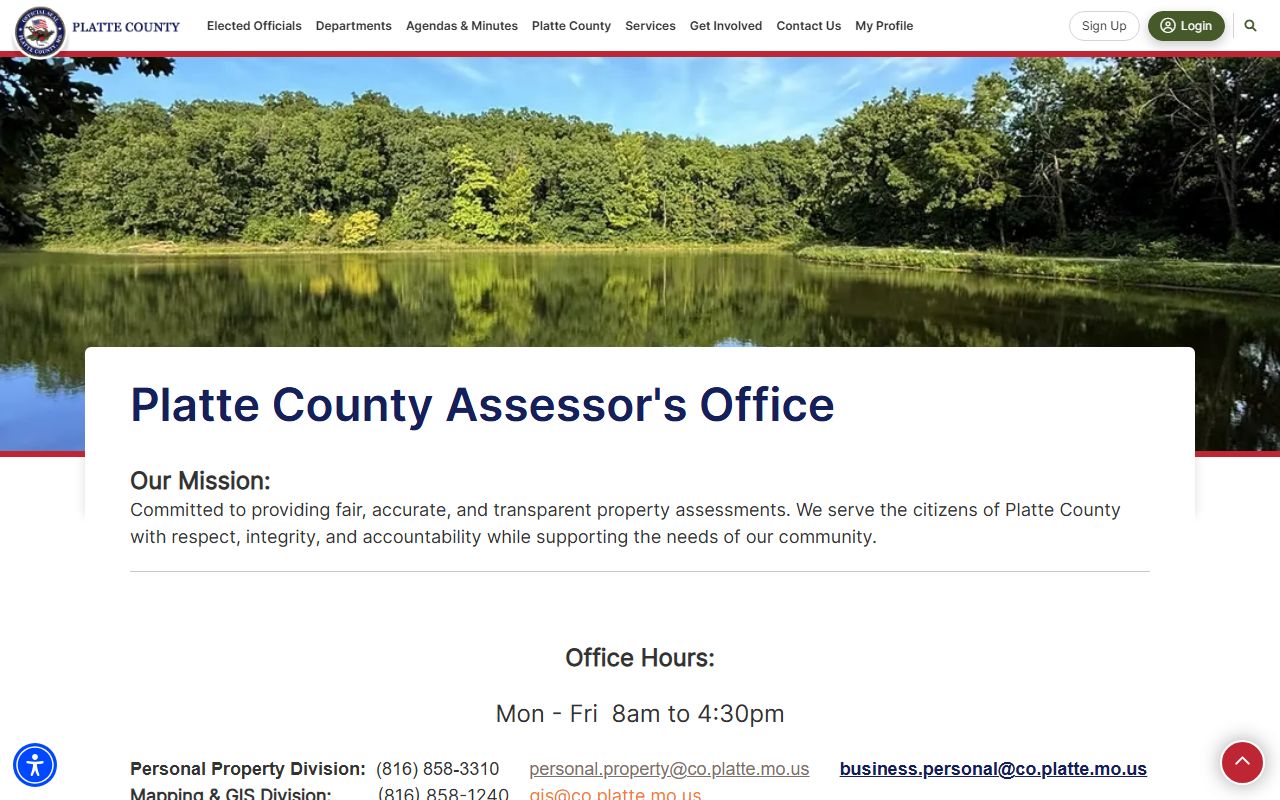 Platte County Assessor property tax records page