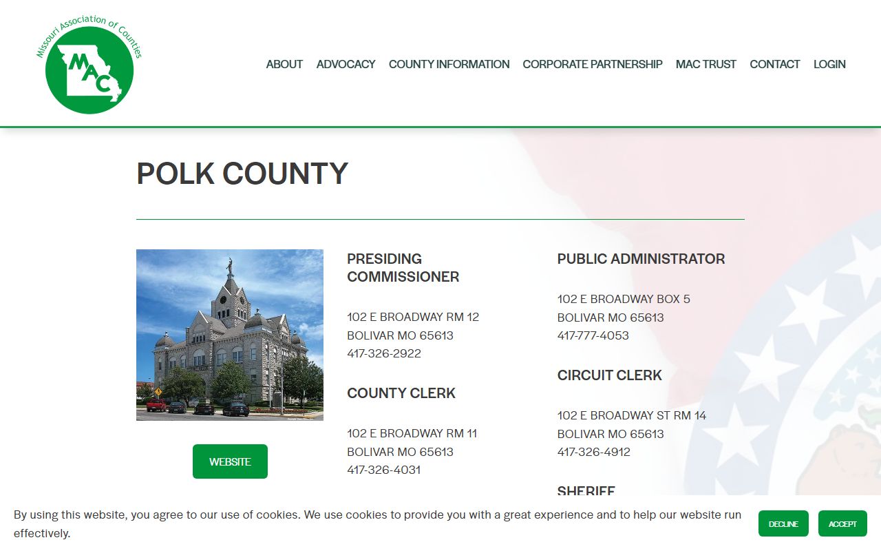 Polk County Missouri property tax records directory