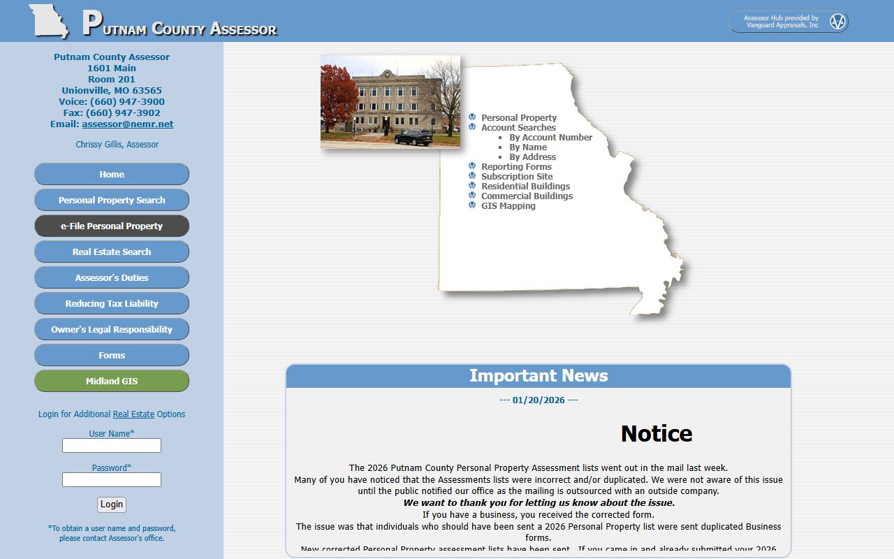 Putnam County assessor property tax records portal