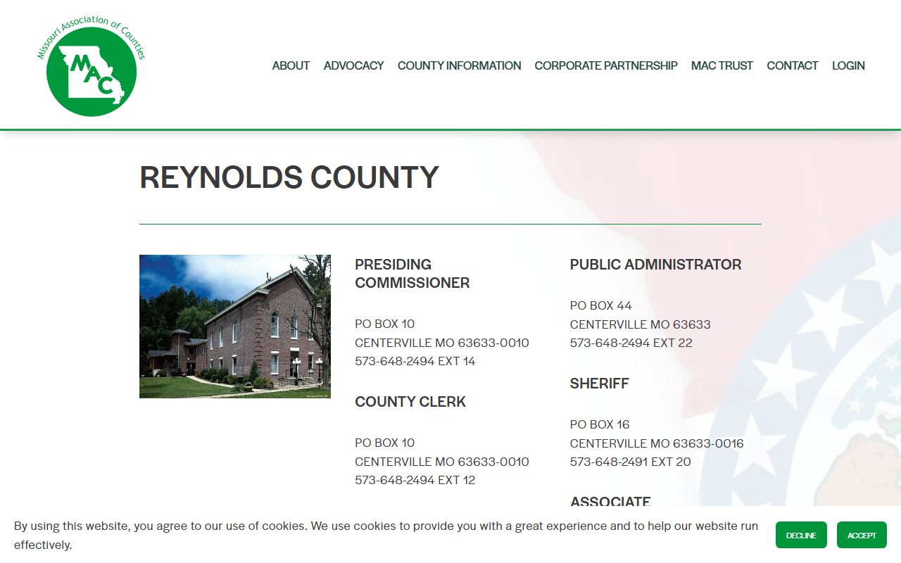 Reynolds County property tax records directory listing