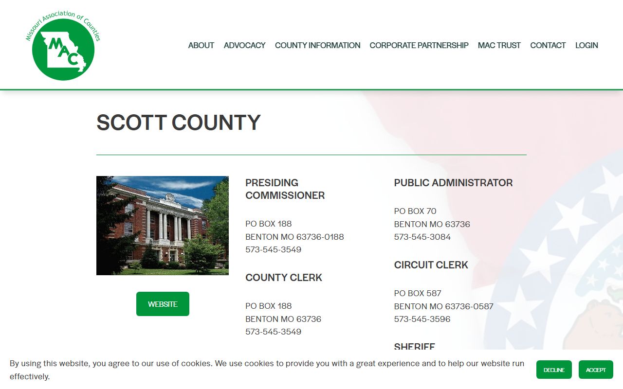 Scott County Missouri property tax records directory