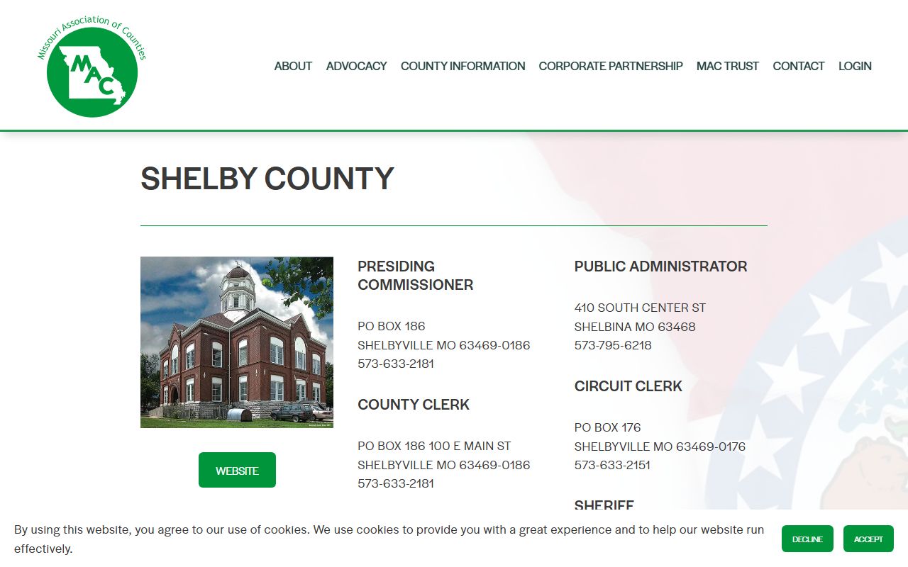 Shelby County Missouri property tax records directory