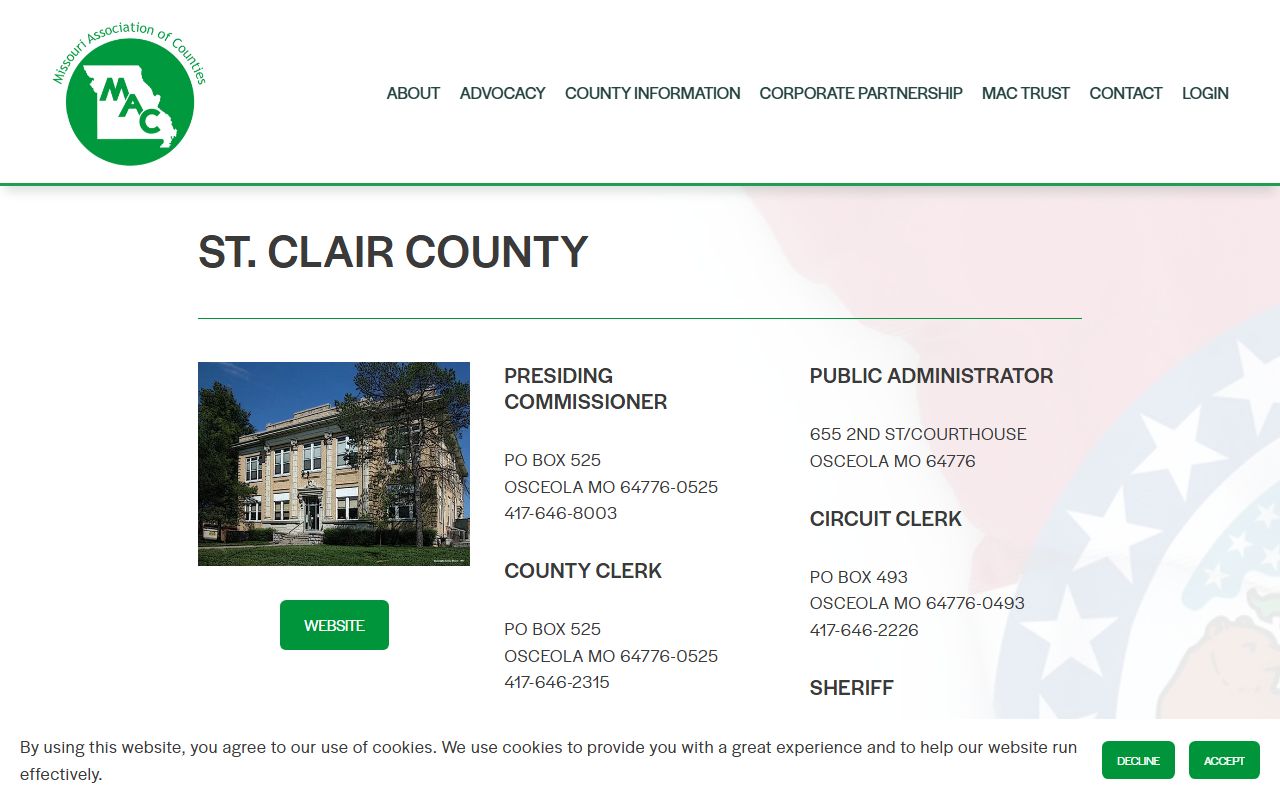 St. Clair County Missouri property tax records directory
