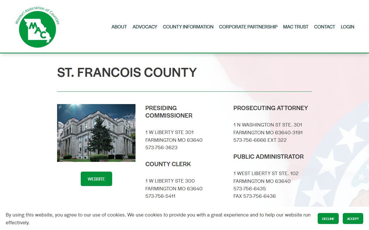 St. Francois County Missouri property tax records directory