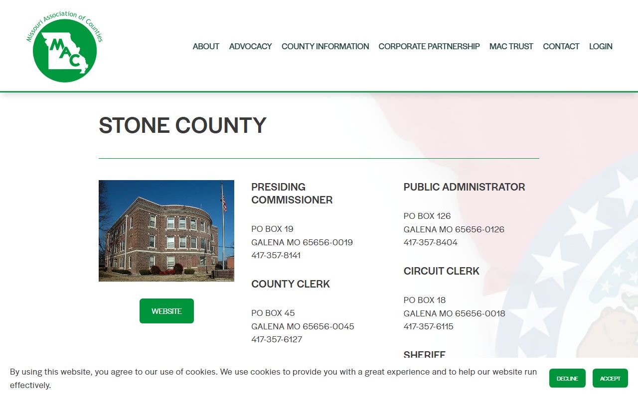 Stone County Missouri property tax records directory
