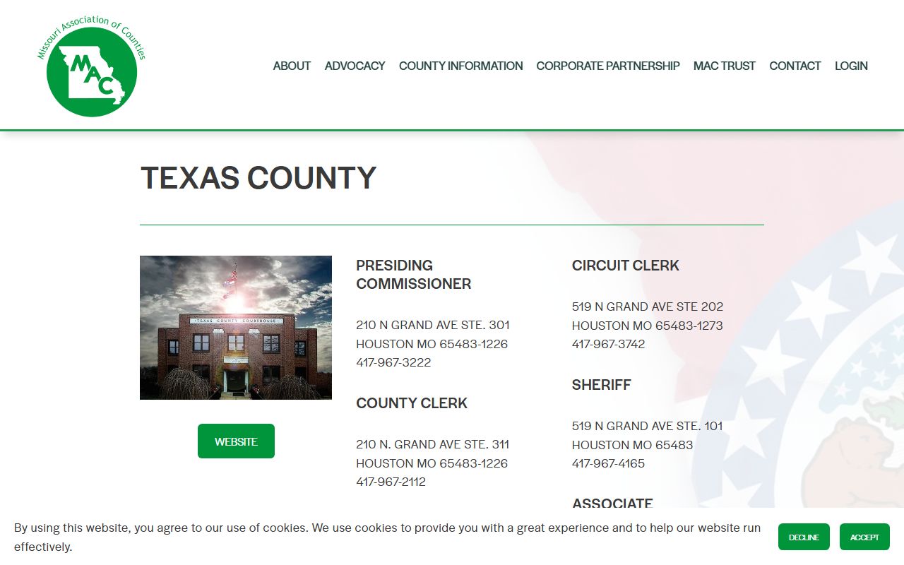 Texas County property tax records directory listing
