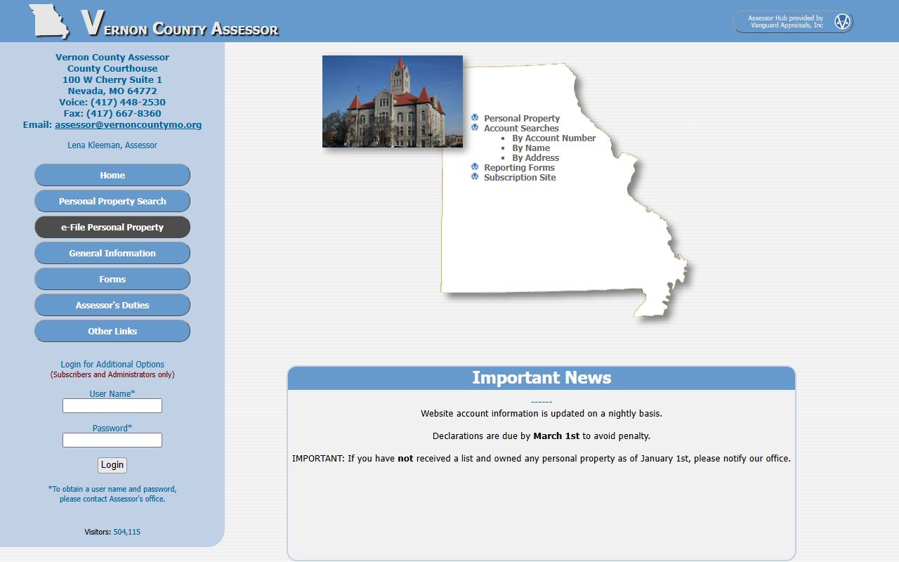 Vernon County property tax records assessor portal
