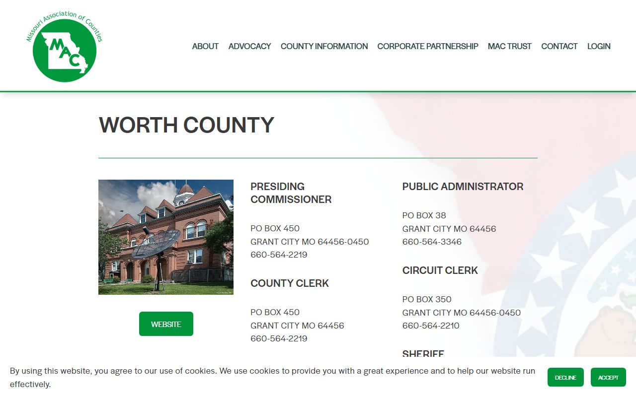 Worth County Missouri property tax records directory