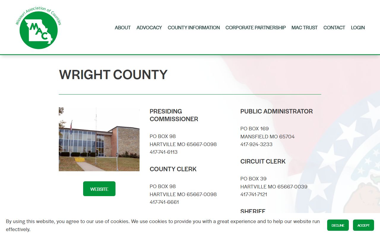 Wright County Missouri property tax records directory