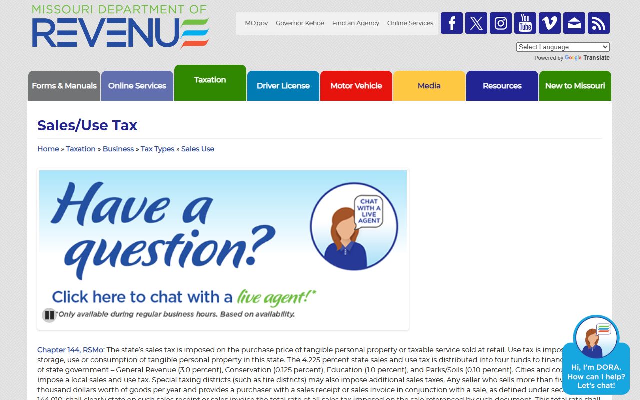 Missouri Department of Revenue tax services for property tax records